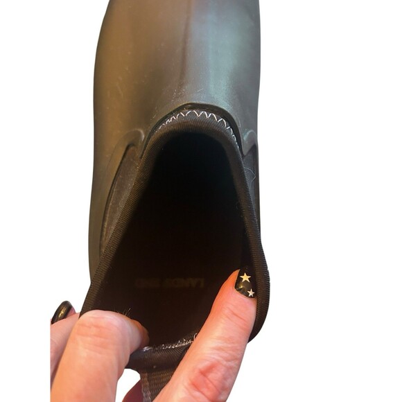 Lands End Rubber Shoes Size 8M Black Slip On Style Waterproof Rain Gardening - Picture 6 of 6